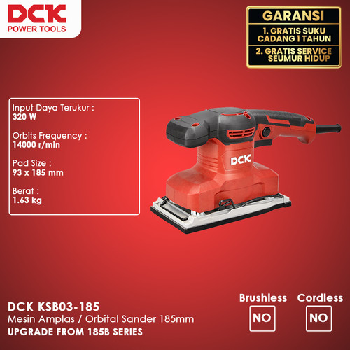 DCK KSB03-185 Mesin Amplas / Orbital Sander 185mm