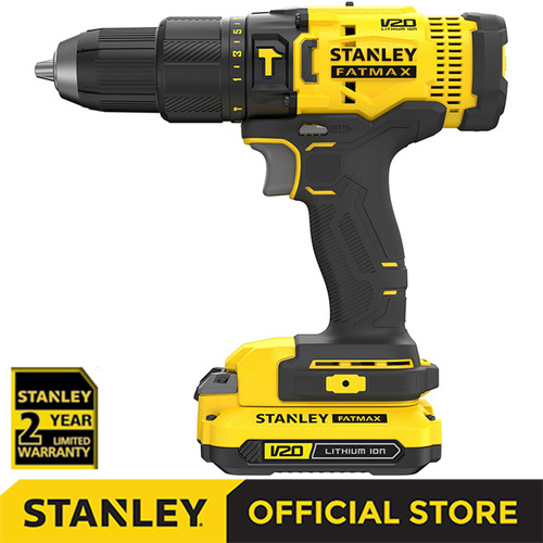 Stanley Cordless Impact Drill /Bor Impact Baterai 20V 1.5Ah SCD711C2K