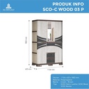 Olymplast SCOC 3P Wood Lemari Pakaian Baju 3 Pintu Plastik SCO C