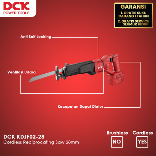 DCK KDJF02-28 Cordless Reciprocating Saw 28mm