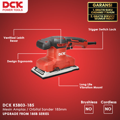 DCK KSB03-185 Mesin Amplas / Orbital Sander 185mm