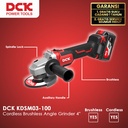 DCK KDSM03-100EM Cordless Brushless Angle Grinder 4"