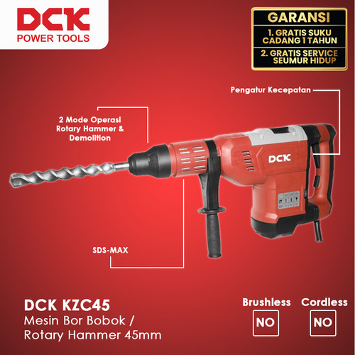 DCK KZC45 Mesin Bor Bobok / Rotary Hammer 45mm