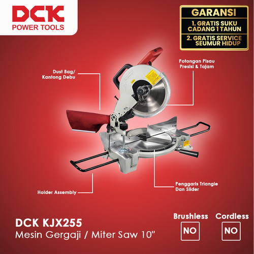 DCK KJX255 Mesin Gergaji / Miter Saw 10"