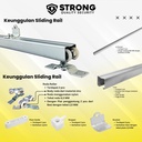 Rel Pintu Geser Sliding rail STRONG Galvanis 1 Set Komplit
