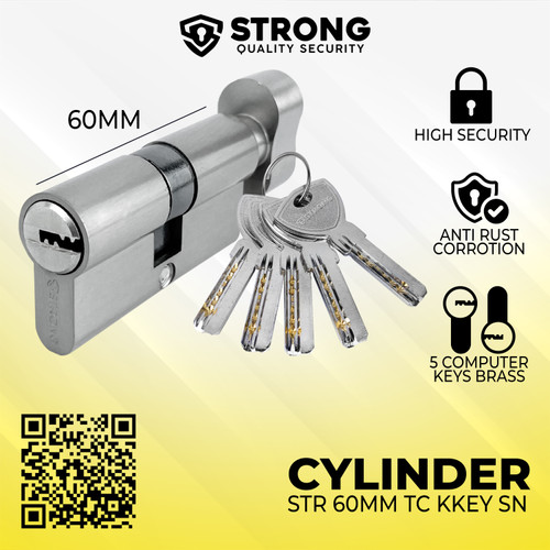 Silinder pintu kunci rumah Komputer key STRONG CYL TC 60MM SSS