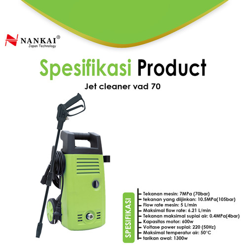 Mesin Cuci Steam / Jet Cleaner VAD 70 Nankai