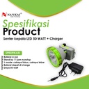 Senter Kepala LED 50 Watt + Charger Nankai