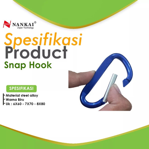 Gantungan Kunci Carabiner 6x60(5 pcs) Biru Nankai