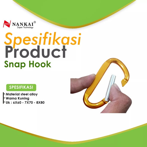Gantungan Kunci Carabiner 8x80(5pcs) Kuning Nankai