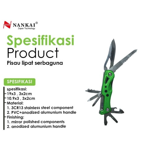 Pisau Lipat Serbaguna / Pisau Lipat Multifungsi Nankai