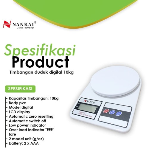 Timbangan Dapur Digital 10 Kg Nankai