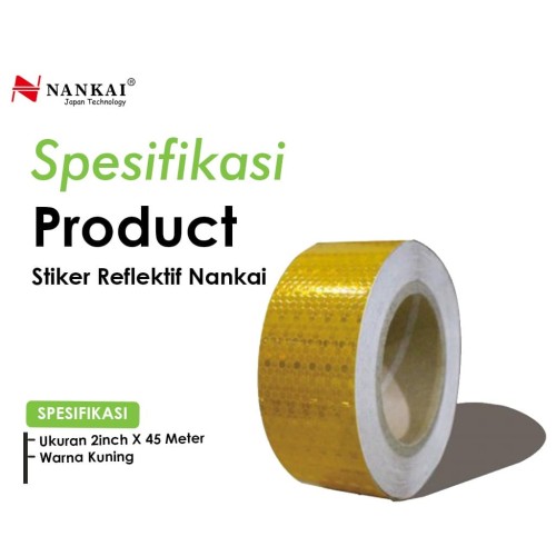 Sticker Reflective Kuning 2" x 45 Meter / Stiker Reflektif Nankai