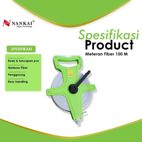 Meteran Tancap Fiber 100 Meter Nankai