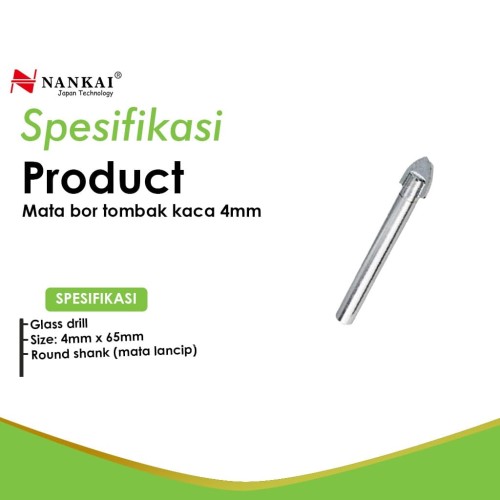 Mata Bor Kaca Tombak Nankai 4mm