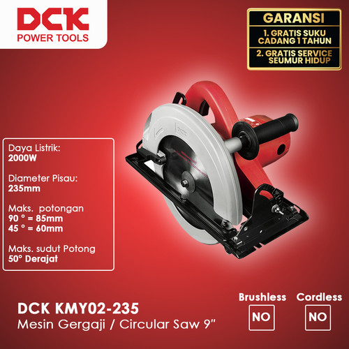 DCK KMY02-235 Mesin Gergaji / Circular Saw 9"