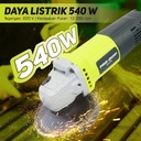 PRO-QUIP NEWTEK Mesin Gerinda Tangan Listrik 4” Angle Grinder 540 Watt QM91