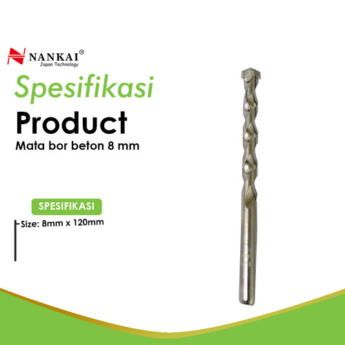 Mata Bor Joran Drill Beton / Joran Drill Tembok 8 mm Nankai