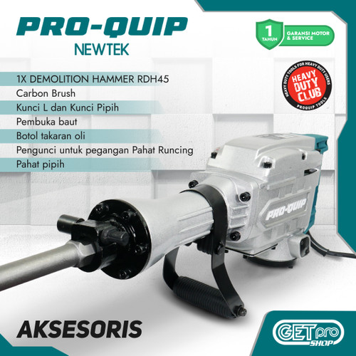 PRO-QUIP NEWTEK Mesin Jack Hammer Bobok Beton 45 Joule Demolition Hammer RDH45