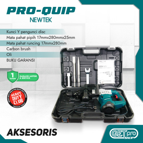PRO-QUIP NEWTEK Mesin Jack Hammer Mesin Bobok Beton 22 Joule Demoliton Breaker RDB22