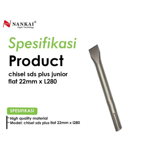 Chisel SDS Plus Pipih 22mm x L280 Junior