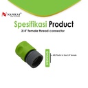 Sambungan / Connector selang Female / Cewek 3/4" Nankai