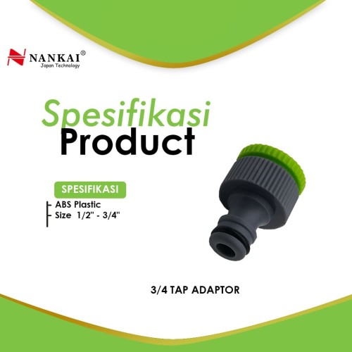 Tap adaptor Sambungan / Connector selang 1/2" - 3/4" Nankai