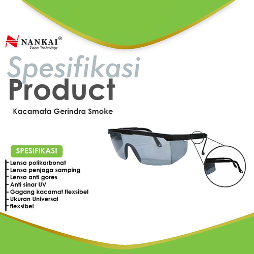 Kacamata Safety Gerinda / Las Smoke Nankai