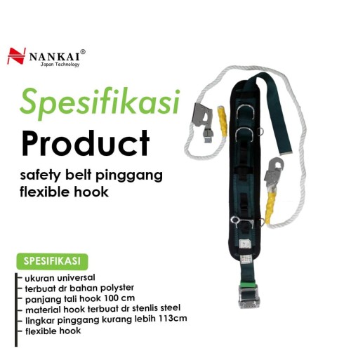 Sabuk Pengaman / Safety Harness Pinggang Flexible Hook Nankai