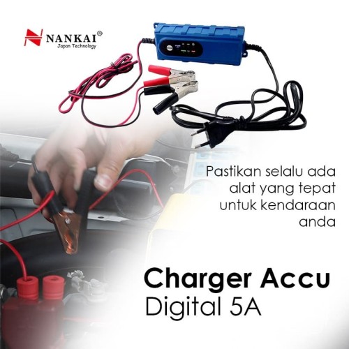 Charger Aki Motor / Mobil Digital 5A Nankai