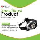 Senter Kepala / Head Lamp 7 LED Nankai
