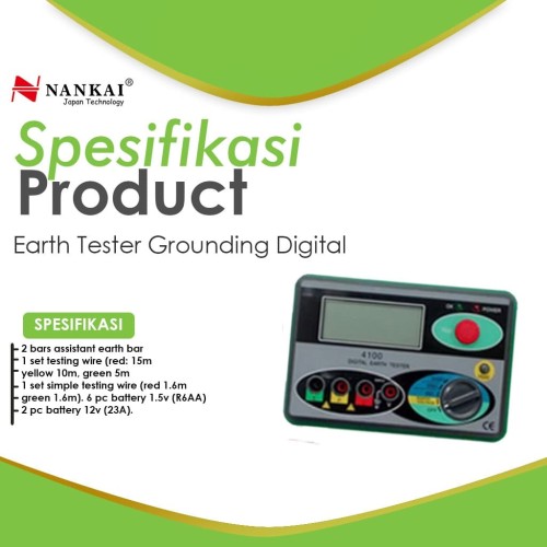 Digital Earth Grounding Tester / Alat Tes Kelembapan Tanah Nankai