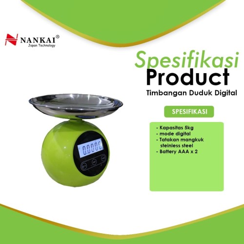 Timbangan Duduk Digital Bulat 5 Kg Nankai