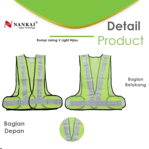 Rompi Safety Proyek / Pengaman Jaring V Hijau Nankai