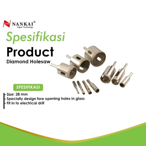 Nankai Mata Bor Pembolong Kaca / Diamond Holesaw 28mm