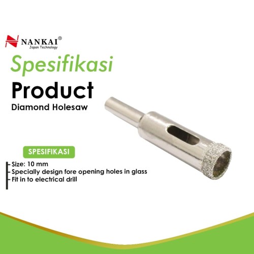 Nankai Mata Bor Pembolong Kaca / Diamond Holesaw 10mm