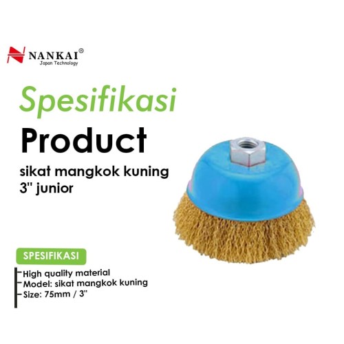 Junior Sikat Kawat Mangkok Kuning 3"