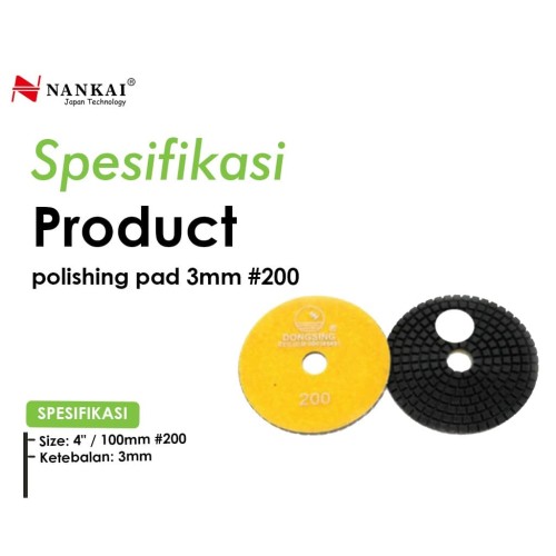 Dongsing Alas Pembersih Lantai Polishing Pad 3 mm # 200