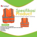 Rompi Safety Proyek / Pengaman Polyster Kantong Orange Nankai