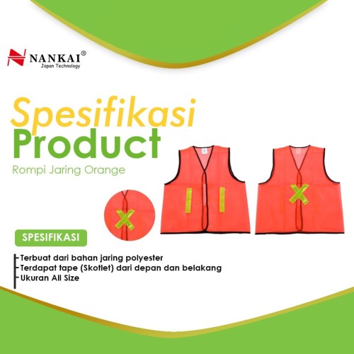 Rompi Safety Proyek Pengaman Jaring Orange Nankai