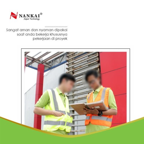Rompi Safety Proyek / Pengaman Polyster Kantong Hijau Nankai