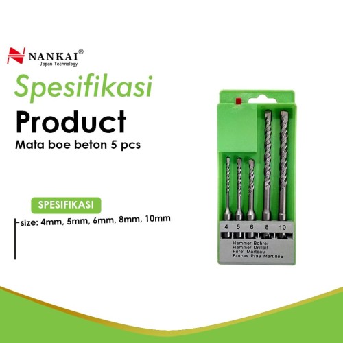 Nankai Mata Bor Beton Set 5pc