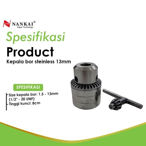 Nankai Kepala Bor Tangan Stainless 13mm