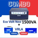 COMBO LUMINOUS 1500VA ECO VOLT + BATERAI VRLA