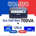 COMBO LUMINOUS 700VA ECO VOLT + BATERAI VRLA