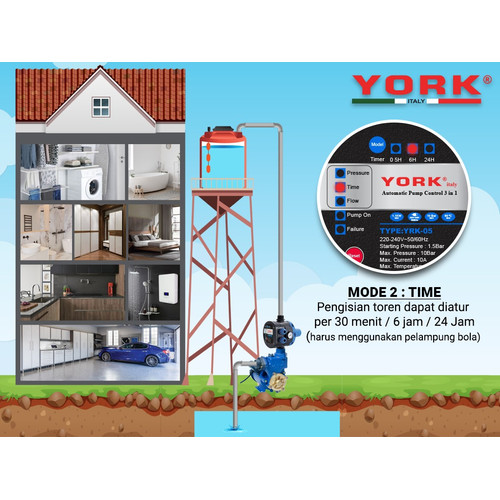 Otomatis Pompa Air Automatic Pressure Control York YRK - 05