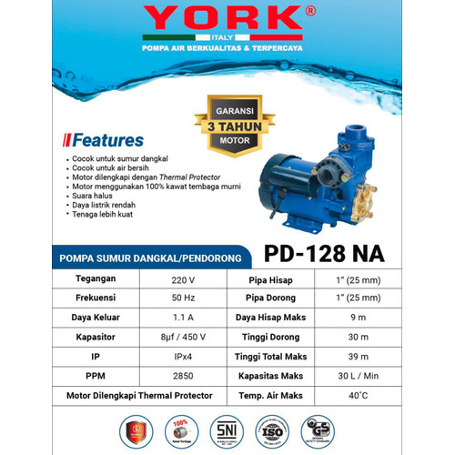 Pompa Air Sumur Dangkal York PD