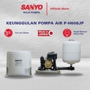 SANYO Mesin Pompa Air Sumur Dangkal Otomatis Made in Japan - P-H608JP