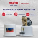 SANYO Mesin Pompa Air Sanyo Otomatis - Shallow Well Pump - P-H130B