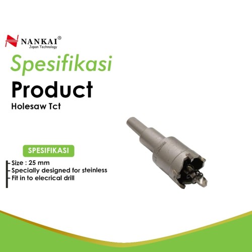 Nankai Mata Bor Holesaw Baja TCT 25 mm